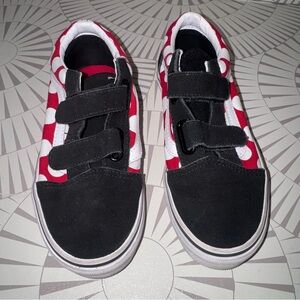 Vans Disney Minnie Mouse Polka Dot Red Black Old Skool Sneaker Kids Size 2.5